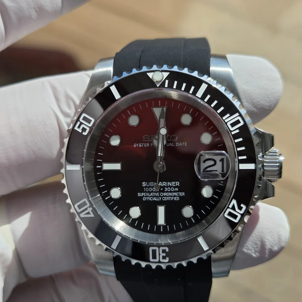 New Custom 40mm SeikoMod Automatic Watch Dive Watch